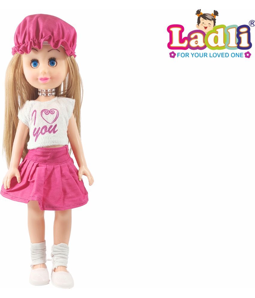     			Cute Skult Girl Doll Toy with Moveable Arms and Legs - Beautiful Dress Cap Shoes