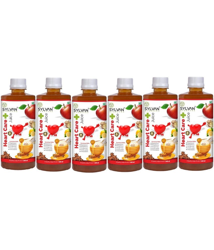     			SYLVAN AYURVEDA PREMIUM HEAR CARE+ JUICE IN 500ML HELP IN HEART DISEASE, IMPROVE BLOOD CIRCULATION | SET OF 6 ( JAMBO PACK ) (5 x 600 ml)