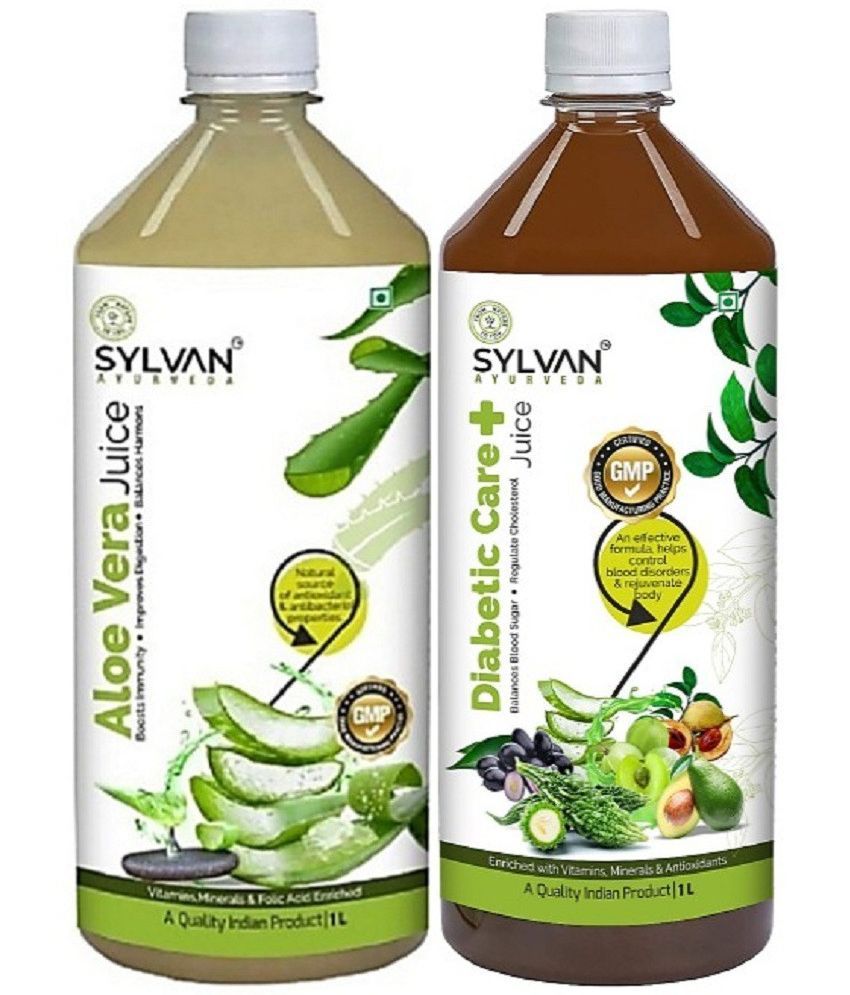     			SYLVAN AYURVEDA SYLVAN ALOE VERA JUICE 1L WITH DIABETIC CARE 1L | COMBO PACK ( PACK OF 2 ) (2 x 1000 ml)