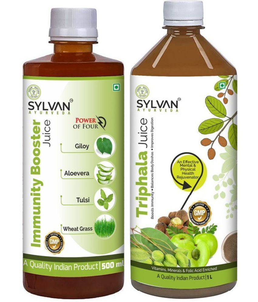     			SYLVAN AYURVEDA SYLVAN|GILOY JUICE - IMMUNITY BOOSTER 500ML +TRIPHALA JUICE 1000ML |PACK OF 2 (2 x 0.75 L)