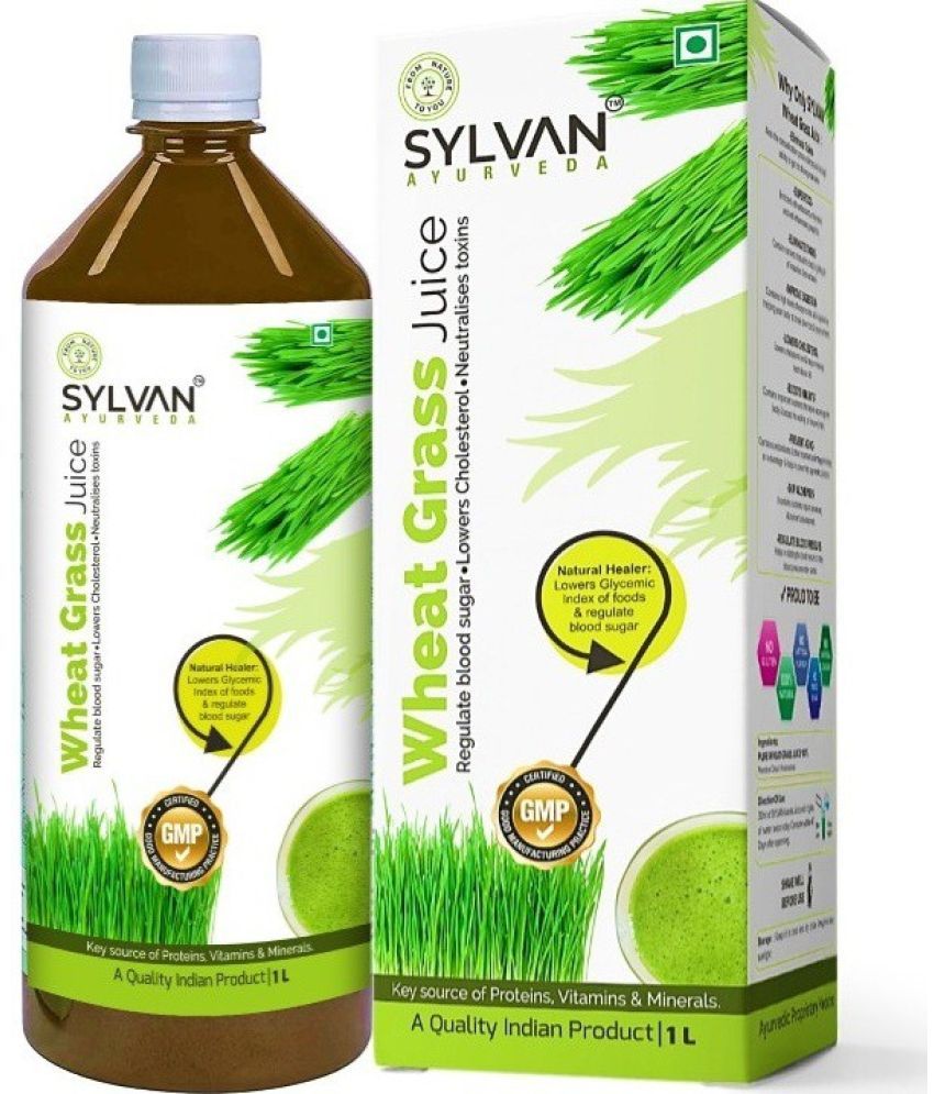     			SYLVAN AYURVEDA SYLVAN Wheatgrass Juice 1L | Effective for Detoxification | High Chlorophyll, Fresh Sprouted Premium Wheatgrass | No Added Artificial Flavours I Gluten Free I (1 L)