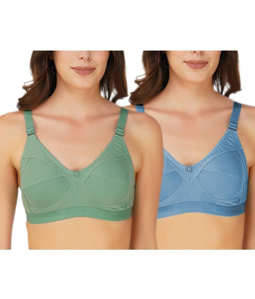     			Arc de Shapes Pack of 2 Cotton Blend Non Padded Everyday Bra For Women ( Multicolor1 )