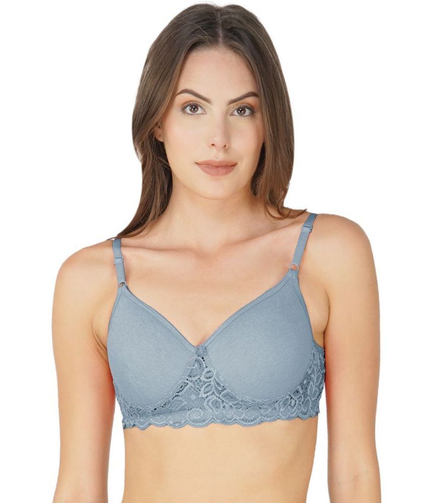     			Arc de Shapes Pack of 1 Lace Lightly Padded Bralette Bra For Women ( Blue )