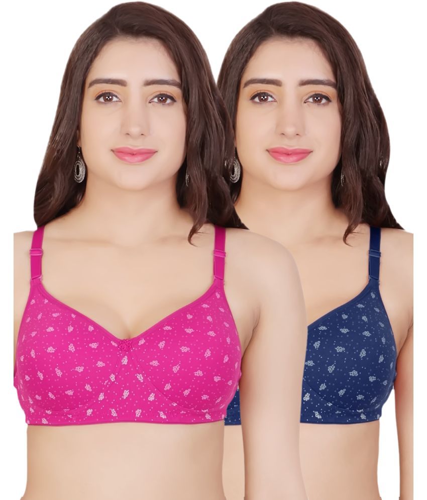     			Arc de Shapes Pack of 2 Cotton Blend Lightly Padded T-Shirt Bra For Women ( Multicolor )