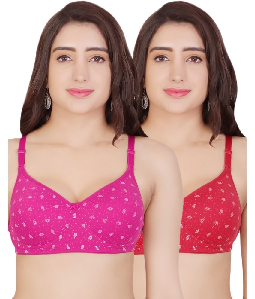     			Arc de Shapes Pack of 2 Cotton Blend Lightly Padded T-Shirt Bra For Women ( Multicolor1 )