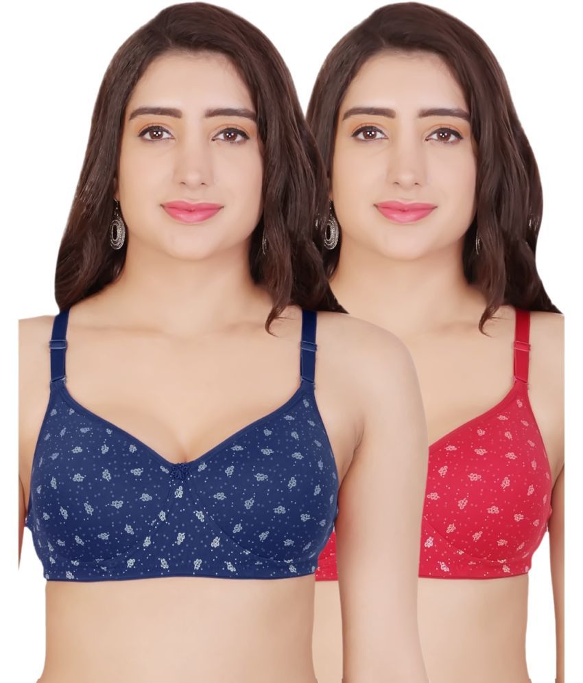     			Arc de Shapes Pack of 2 Cotton Blend Lightly Padded T-Shirt Bra For Women ( Multicolor2 )