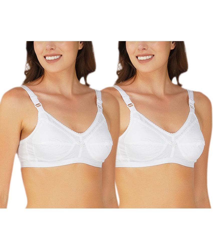     			Arc de Shapes Pack of 2 Cotton Non Padded Everyday Bra For Women ( White )