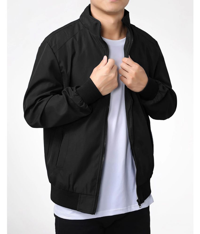     			Eyebogler Polyester Men's Quilted & Bomber Jacket - Black ( Pack of 1 )