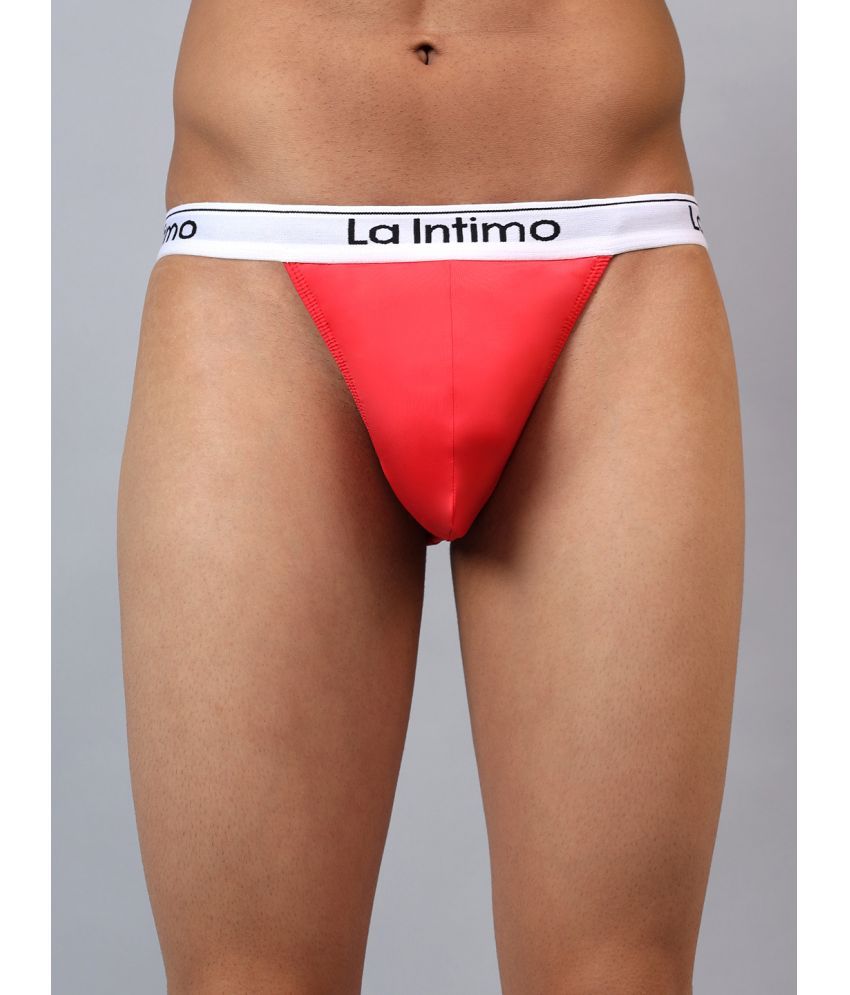     			La Intimo Pack of 1 Nylon Briefs For Men's ( Red )