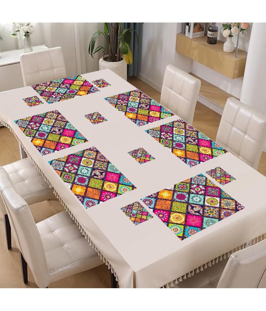     			Revexo PVC Floral Rectangle Table Mats & Coasters ( 40 cm x 30 cm ) Pack of 12 - Multi