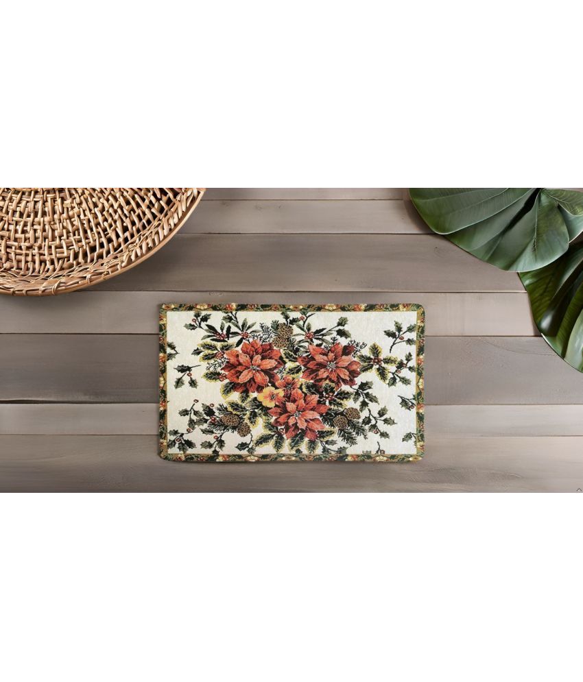     			Revexo PVC Floral Rectangle Table Mats ( 40 cm x 32 cm ) Pack of 1 - Multi