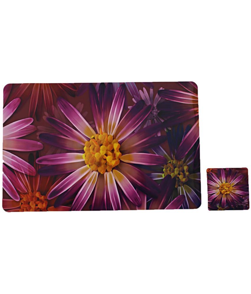     			Revexo PVC Floral Rectangle Table Mats & Coasters ( 40 cm x 30 cm ) Pack of 12 - Multi