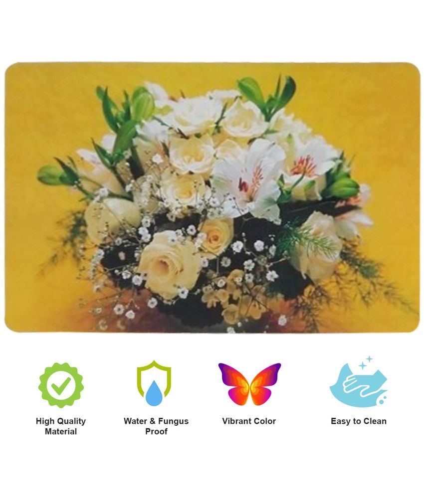     			Sanraksshan PVC Floral Rectangle Table Mats & Coasters ( 40 cm x 32 cm ) Pack of 12 - Multi