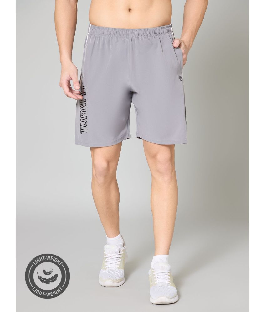     			Turnfit Grey Polyester Men's Shorts ( Pack of 1 )