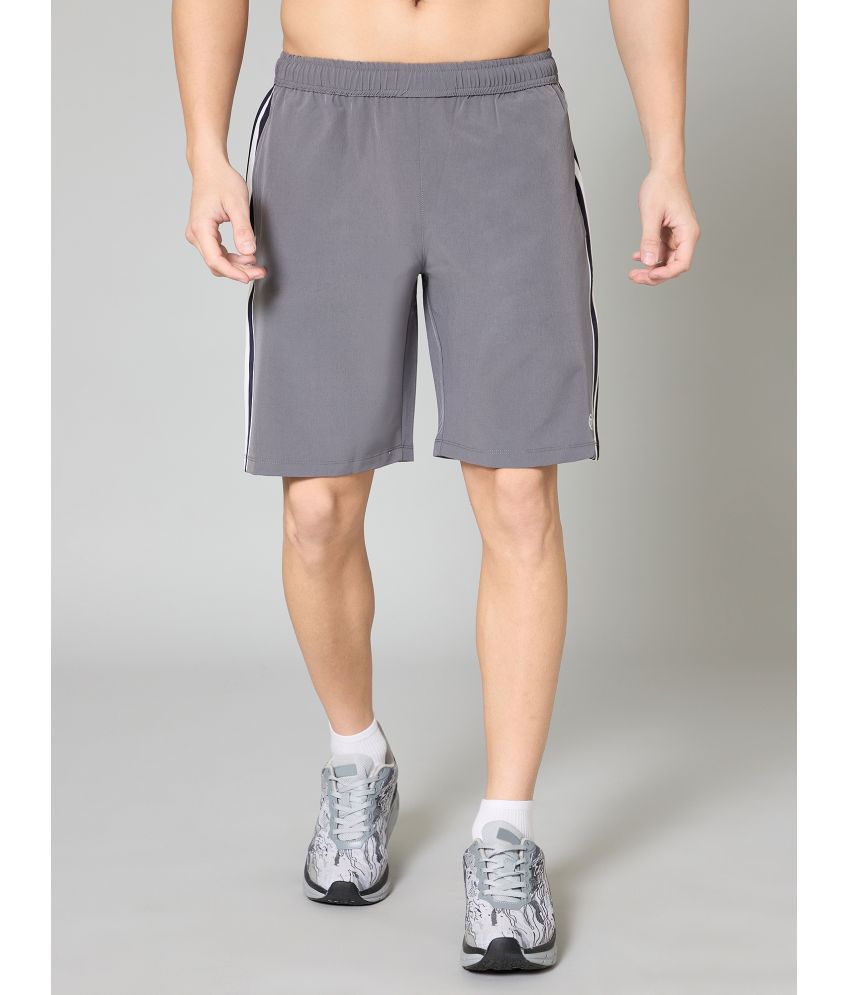     			Turnfit Grey Polyester Men's Shorts ( Pack of 1 )