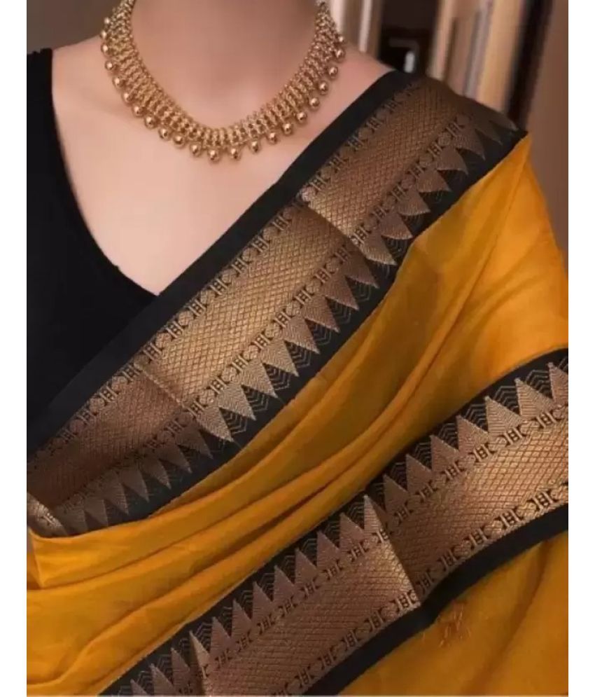     			Aika Pack of 1 Silk Blend Woven Saree With Blouse Piece ( Mustard )