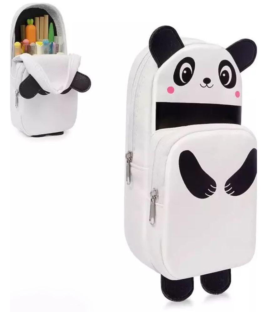     			Animal Panda Pouch use for cosmetic bag, birthday gifts, Return gifts Pencil Box/Pencil Case/Pencil Pouch/ Geometry Box (Set of 1, White)