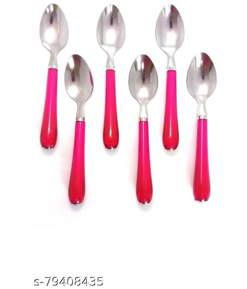     			BLUENIN Kitchen Product Stainless Steel Baby Spoon red ( Pack of 1 )