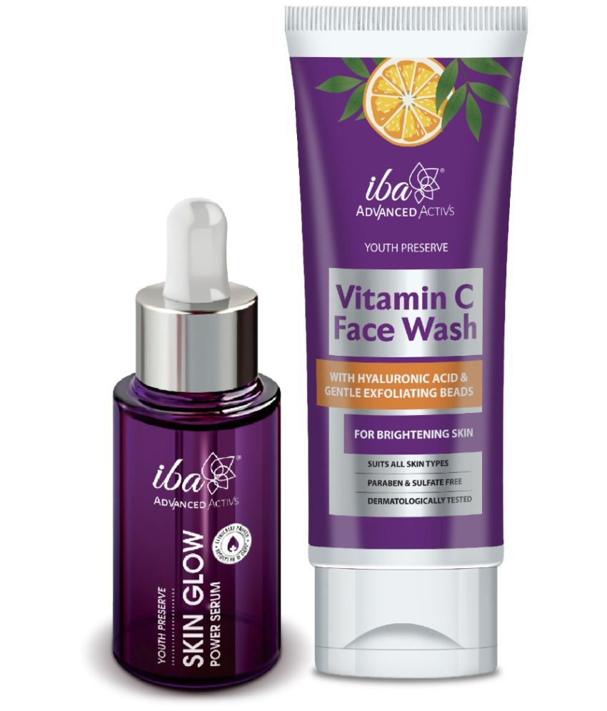     			Iba Advanced Activs Vitamin C Face Wash, 100ml,Skin Glow Power Serum, 30ml Combo, (Pack of 2)