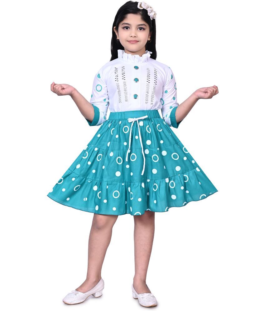     			New Collection Rayon Frock For Girls ( Pack of 1 , Green )