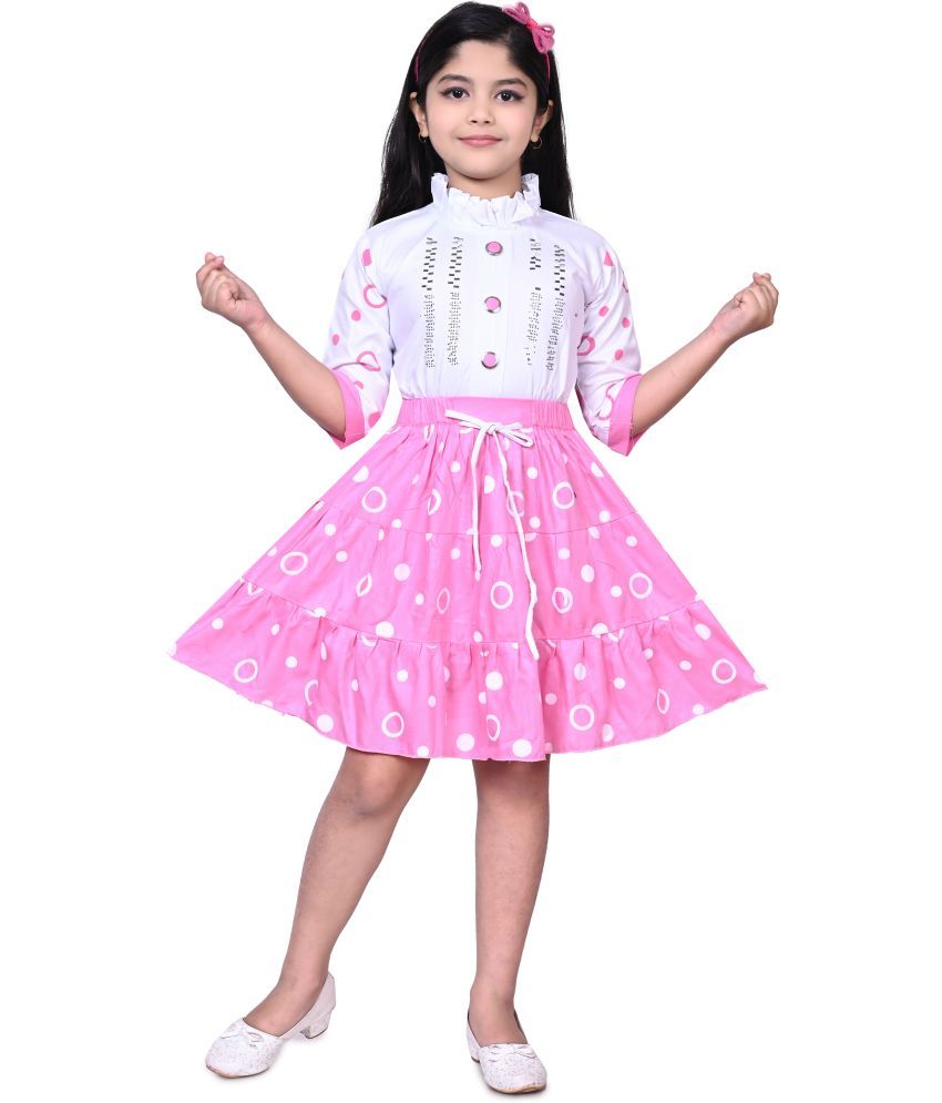     			New Collection Rayon Frock For Girls ( Pack of 1 , Pink )