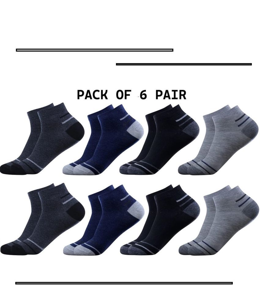     			OTC Pack of 6 Men's Cotton Ankle Length Socks ( Multicolor )