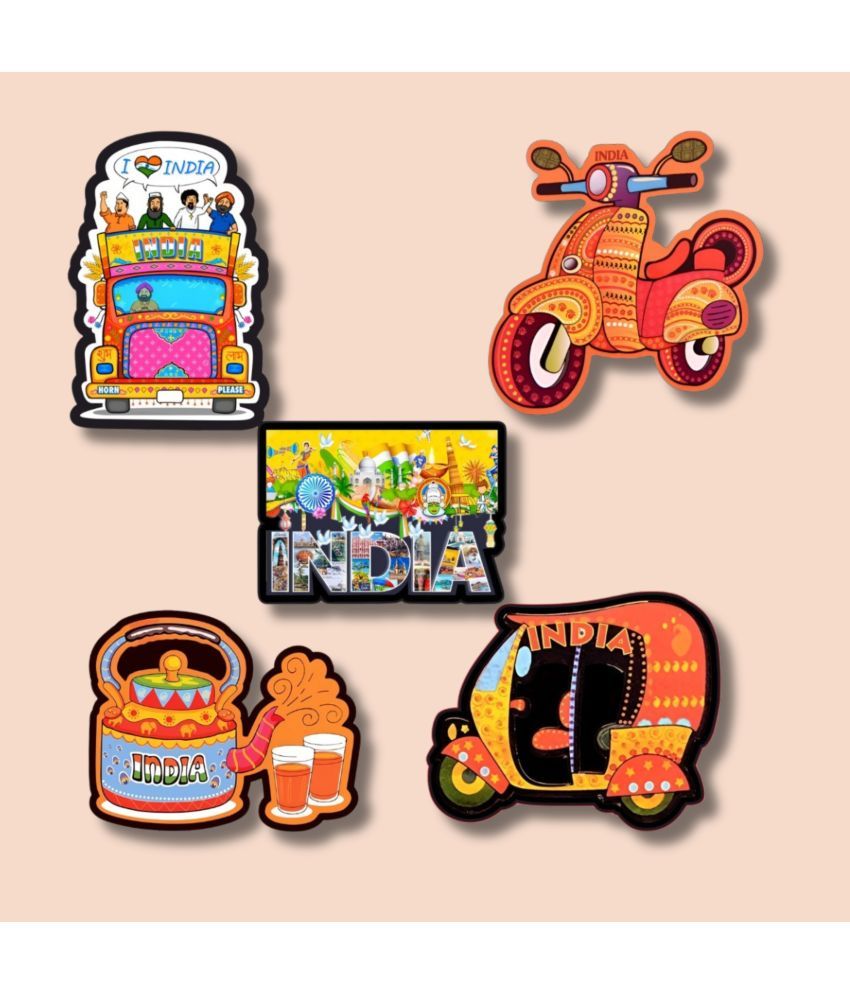     			Phirki Studio Wood Fridge Magnet - Pack of 5