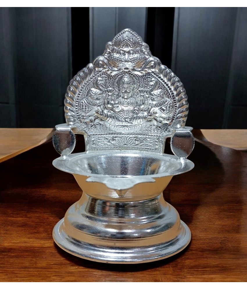     			Sigaram 5.5 Inch Kamakshi Diya For German Silver Table Diya K4551