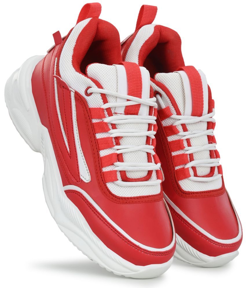     			Sneakersvilla Red Women's Sneakers