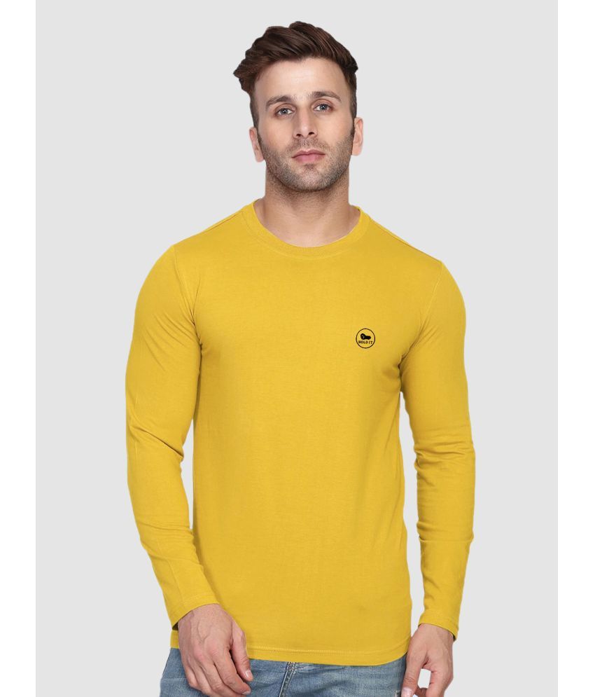     			TAZO Cotton Blend Regular Fit Solid Full Sleeves Men's Round T-Shirt - Yellow ( Pack of 1 )