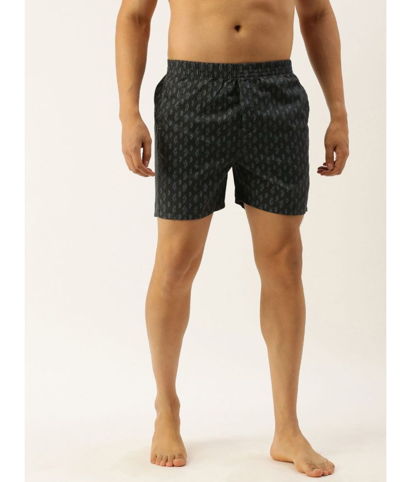     			The Indian Garage Co. Pack of 1 Cotton Boxers For Men's ( Black )