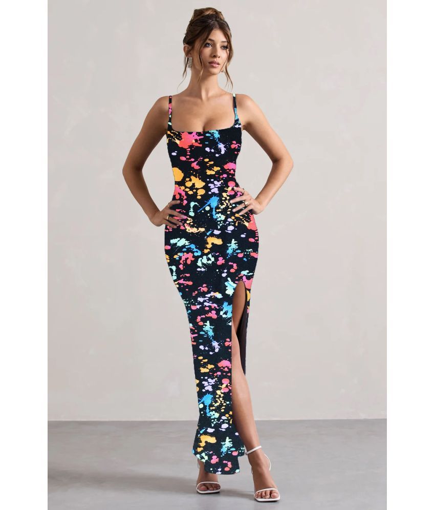     			Traquila Lycra Printed Full Length Women's Bodycon Dress - Multicolor ( Pack of 1 )