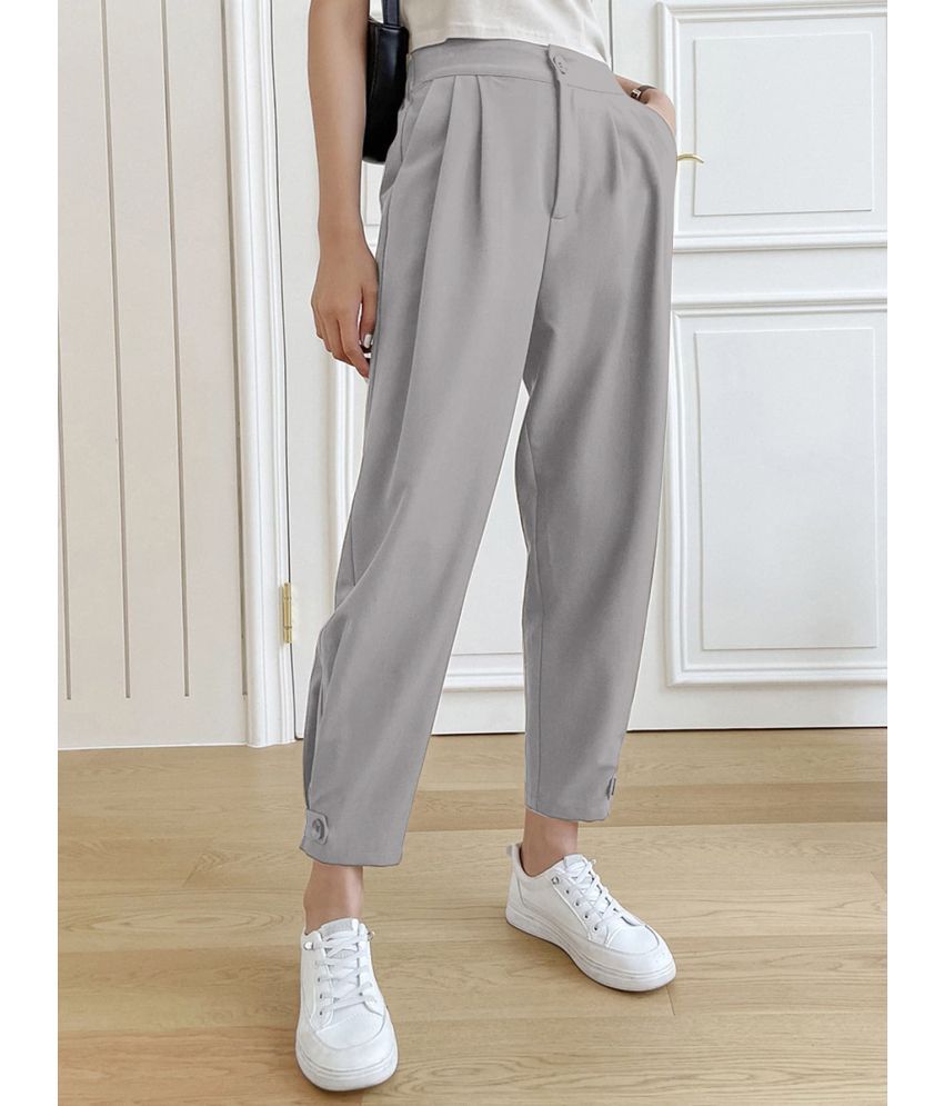     			Aahwan Pack of 1 Polyester Relaxed Women's Casual Pants ( Grey )