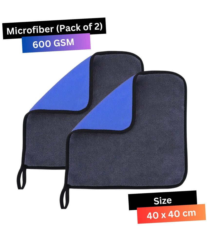     			Chic Wool Blue 600 GSM Microfiber Cloth For Automobile ( Pack of 2 )