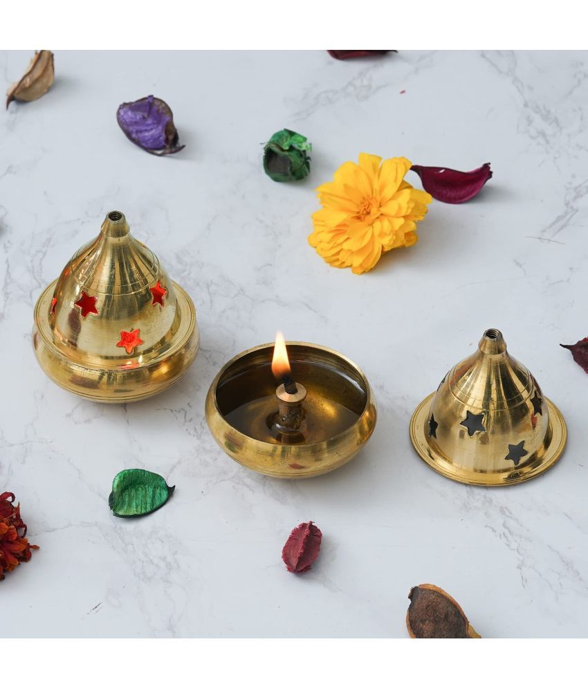     			FASHION BIZZ Brass Akhand Diya - Pack of 2