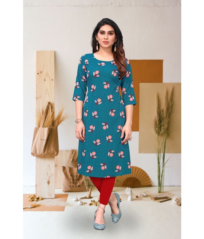     			KETAKI FASHION Pack of 1 Crepe Printed Straight Women's Kurti - ( Multicolor )