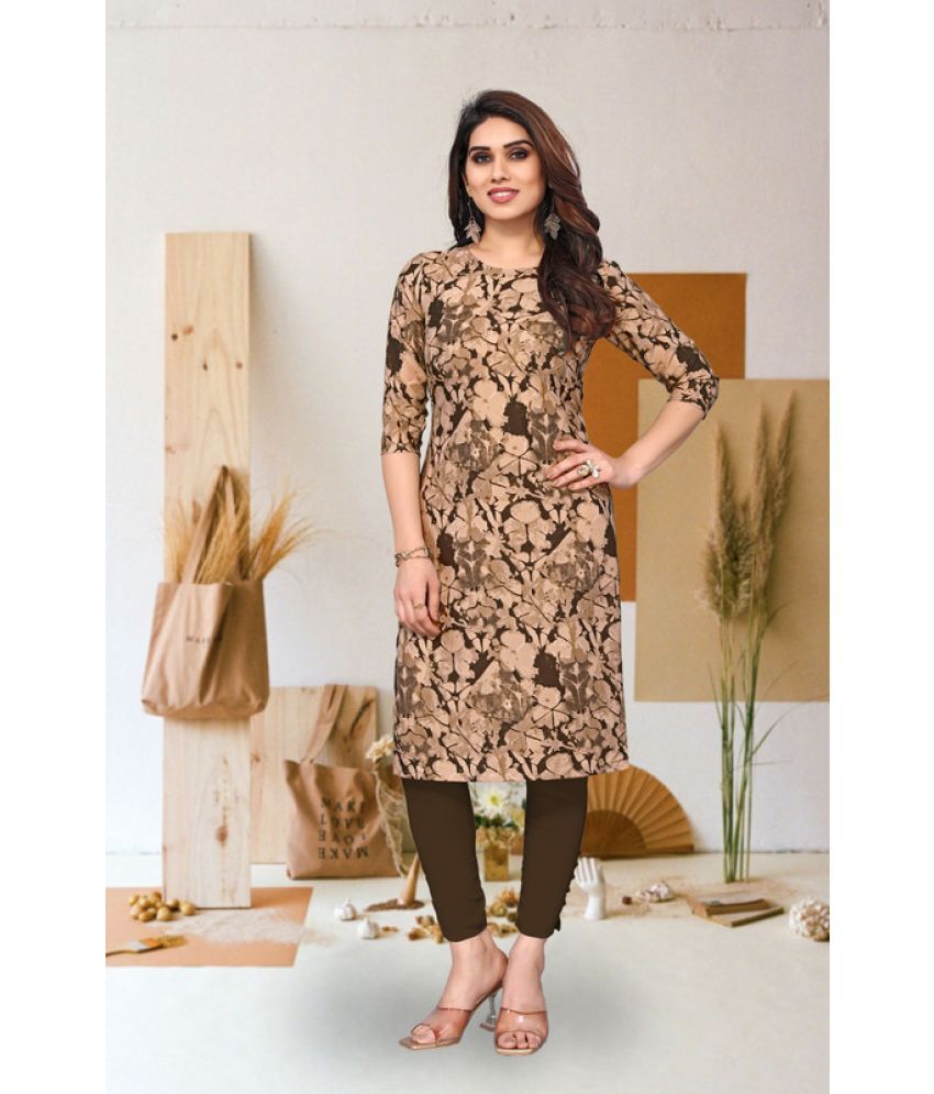     			KETAKI FASHION Pack of 1 Crepe Printed Straight Women's Kurti - ( Multicolor )