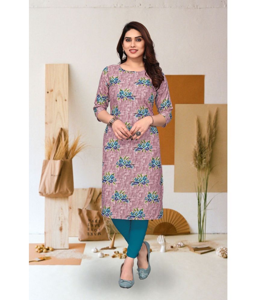     			KETAKI FASHION Pack of 1 Crepe Printed Straight Women's Kurti - ( Multicolor )