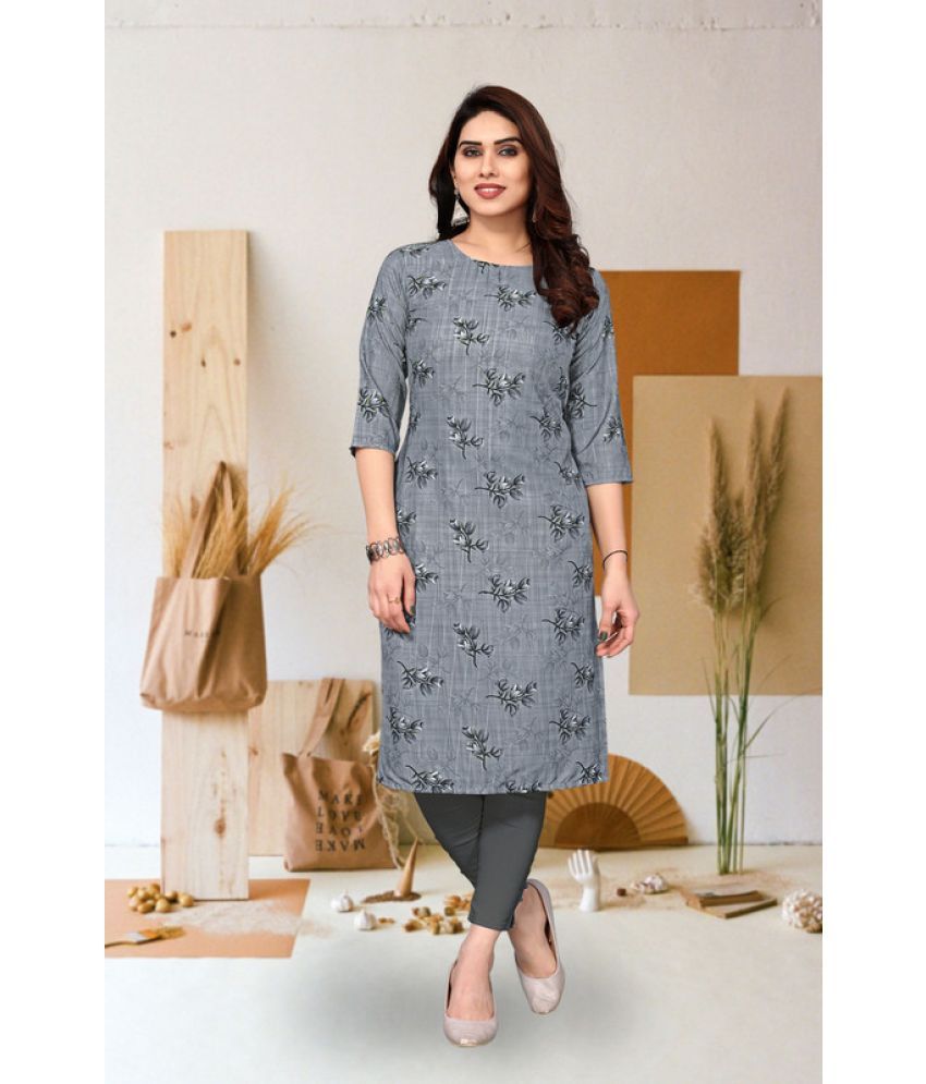     			KETAKI FASHION Pack of 1 Crepe Printed Straight Women's Kurti - ( Multicolor )