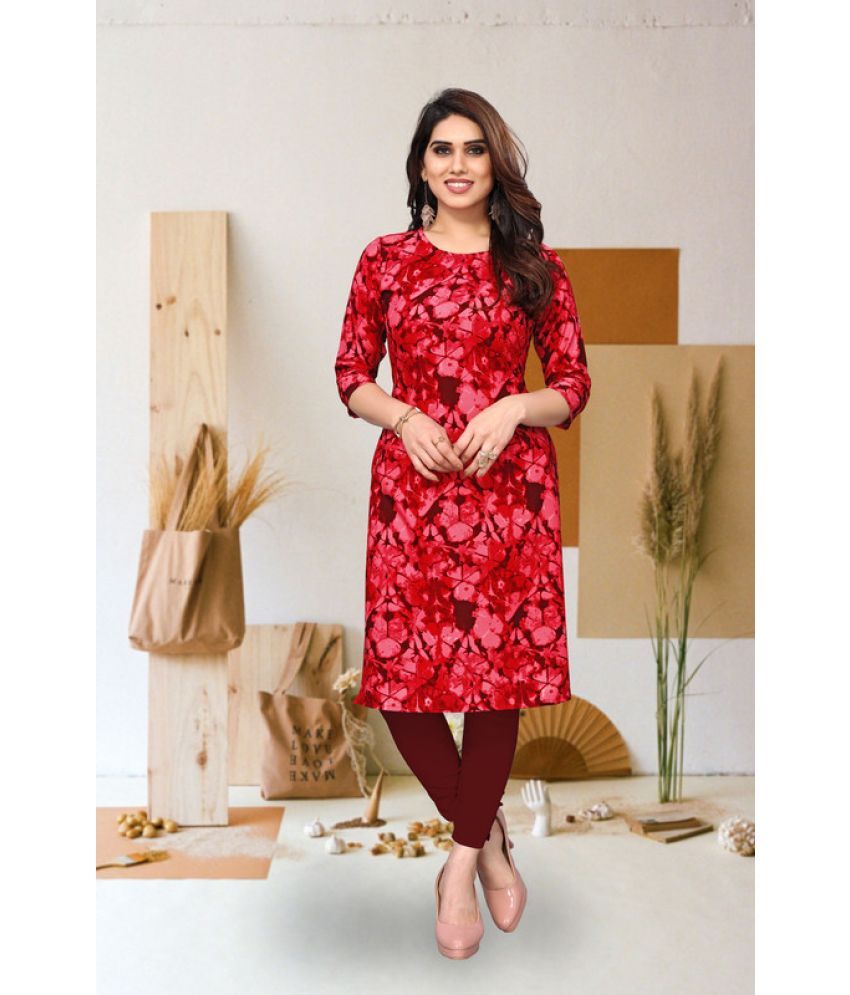     			KETAKI FASHION Pack of 1 Crepe Printed Straight Women's Kurti - ( Multicolor )