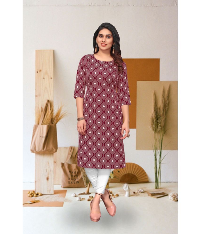     			KETAKI FASHION Pack of 1 Crepe Printed Straight Women's Kurti - ( Multicolor )