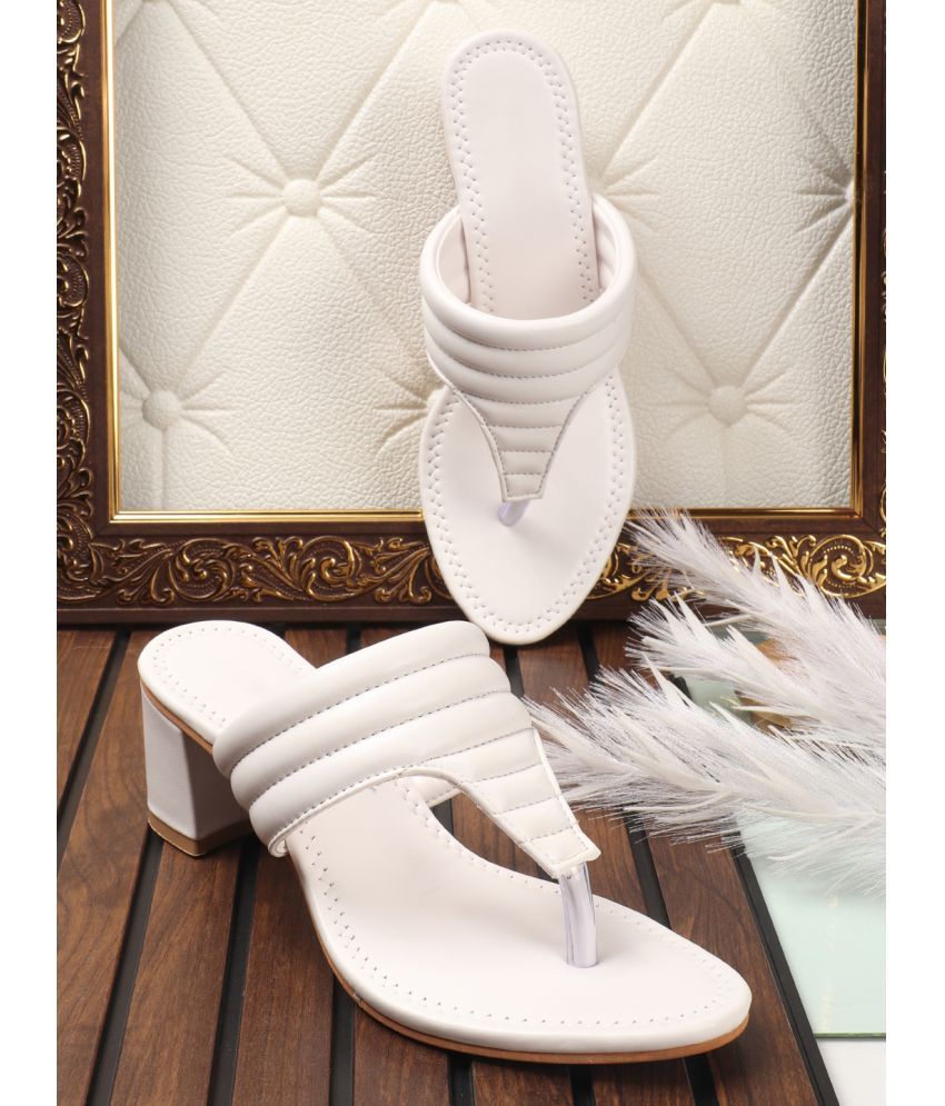     			Sneakersvilla White Women's Sandal Heels