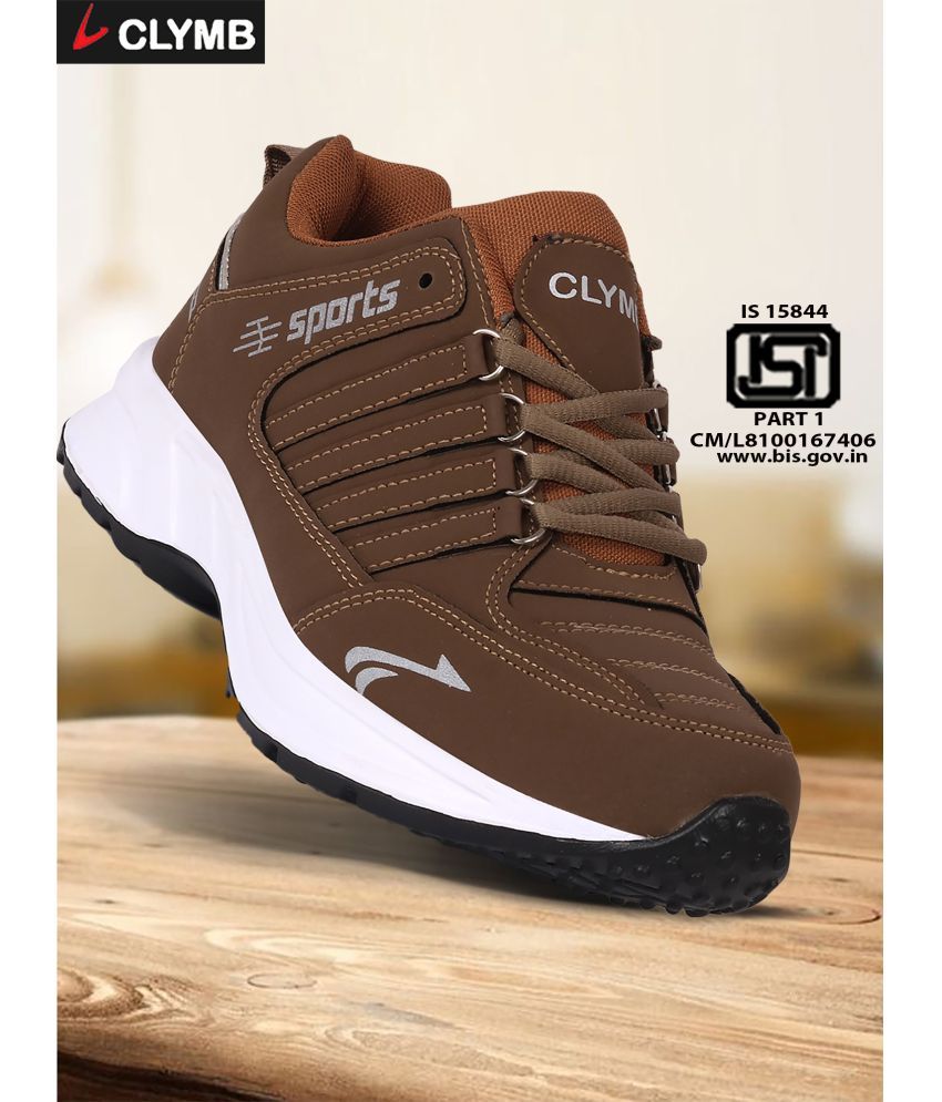     			Clymb Brown Men's Sports Running Shoes