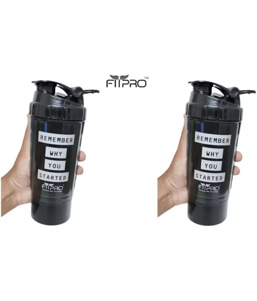     			FitPro Plastic Black 500 mL Shaker ( Pack of 1 )