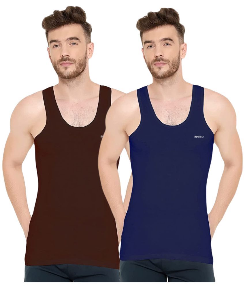     			INNERO Pack of 2 Cotton Basic Vest For Men ( Multicolor1 )