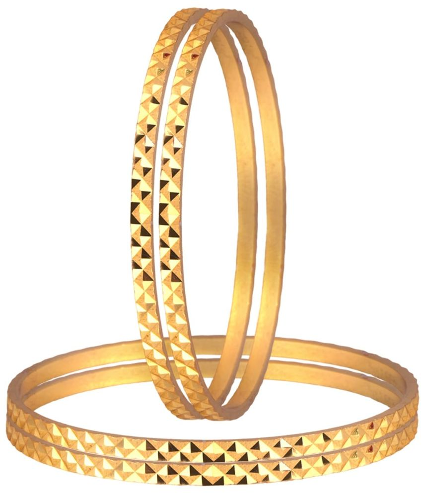     			JFL - Jewellery For Less Gold Bangle ( Pack of 4 )