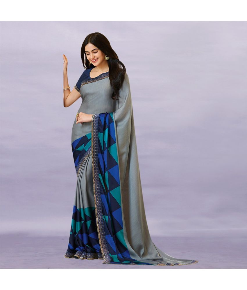     			PHORIA STYLE Pack of 1 Georgette Woven Saree With Blouse Piece ( Grey )