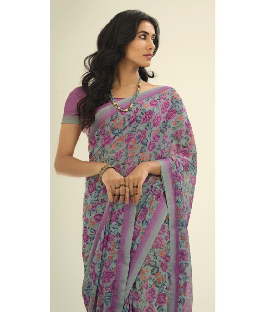     			PHORIA STYLE Pack of 1 Georgette Woven Saree With Blouse Piece ( Pink )