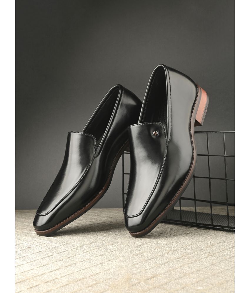     			San Frissco Black Men's Slip On Formal Shoes