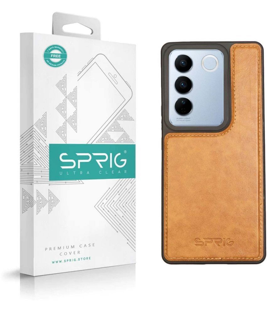     			Sprig Plain Cases Compatible For Leather Vivo V27 Pro 5G ( Pack of 1 )